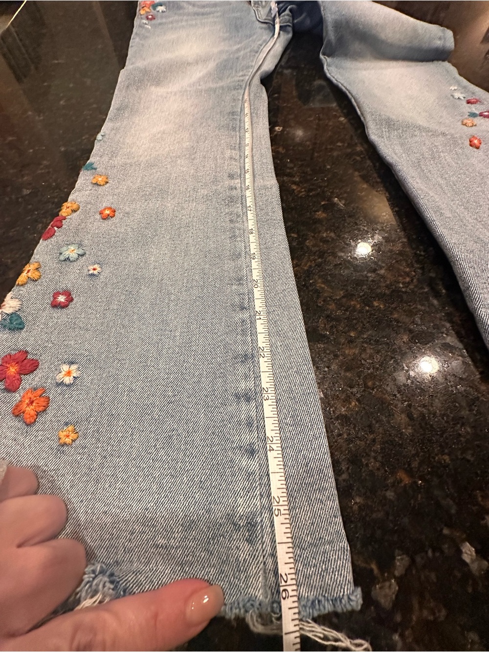 Driftwood Roxy - Light Blue Floral Embroidered Women's Jeans - Picture 6 of 8